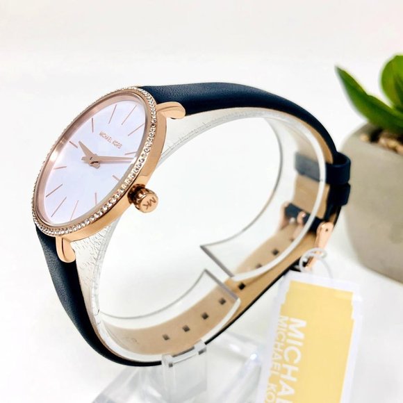 NWT MICHAEL KORS Pyper Blue Leather Watch MK2804